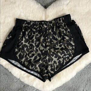 PINK Victoria's Secret Black and Green Camo Shorts